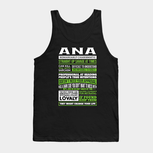 Ana Tank Top by GrimdraksJokes